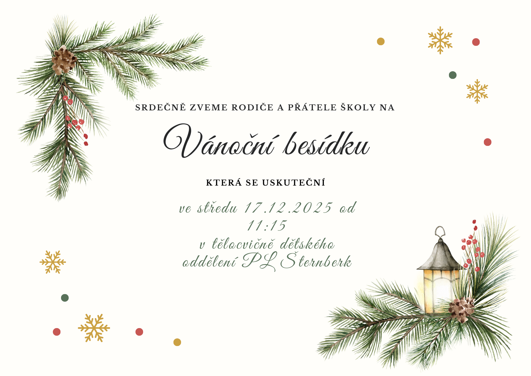 Pozvánka na vánoční besídku